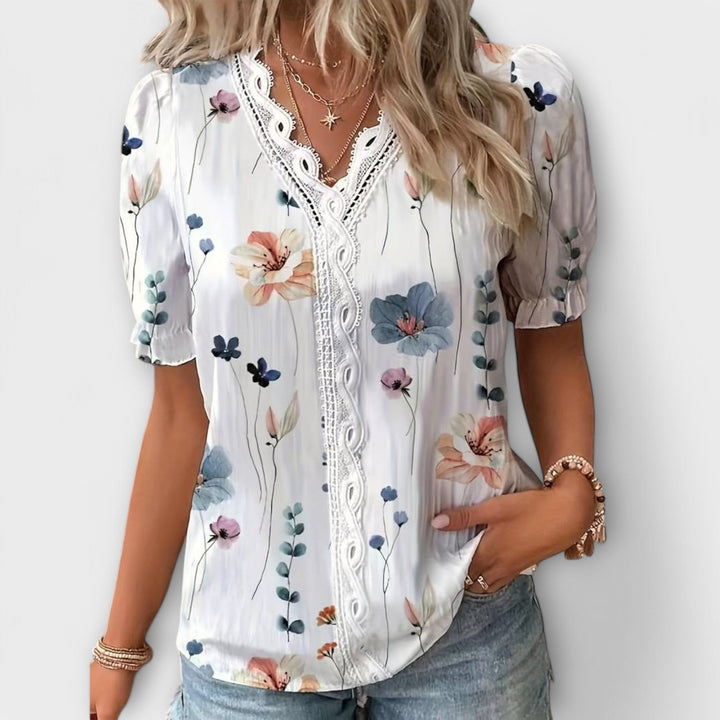 Olivia - Blusa elegante con un escote en V