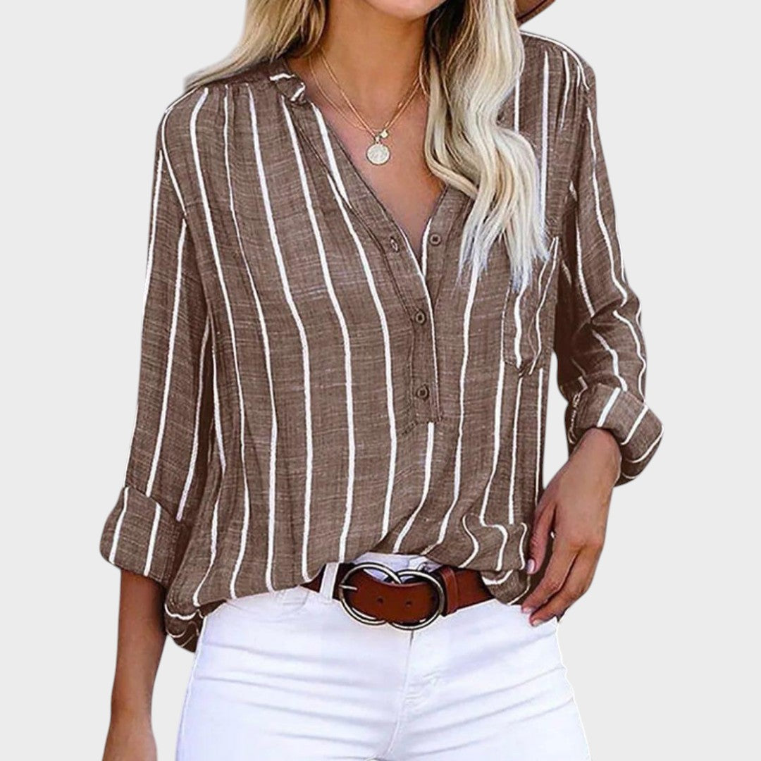 Carlota - Blusa artesanal a rayas