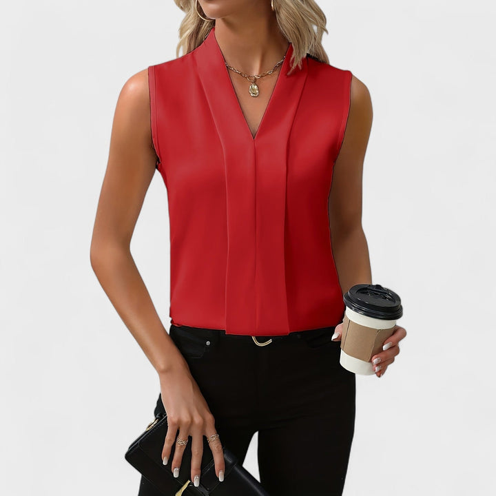 Gloria - Blusa sin mangas con escote en V