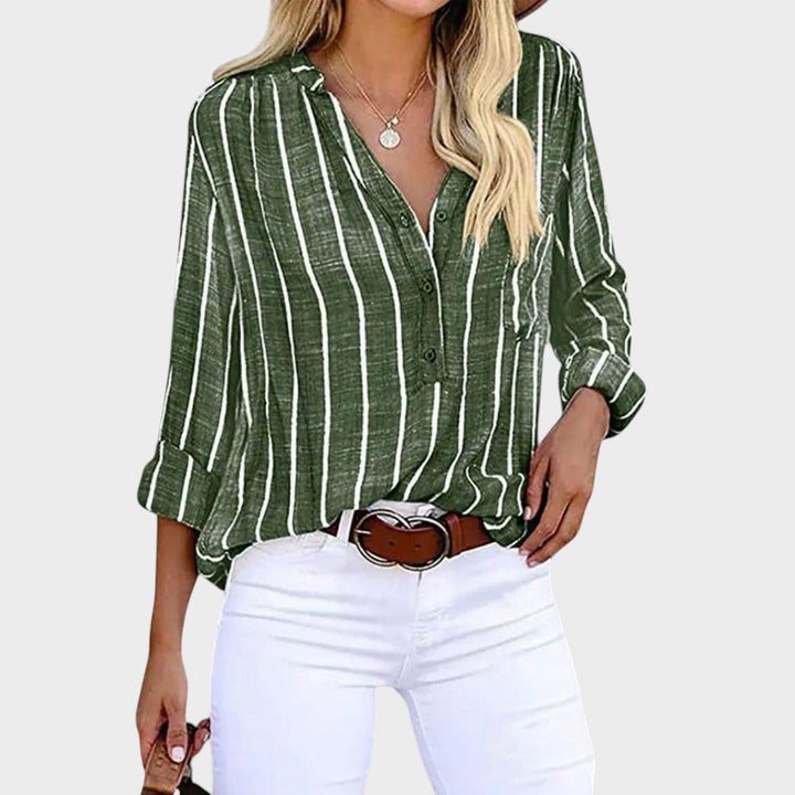 Carlota - Blusa artesanal a rayas