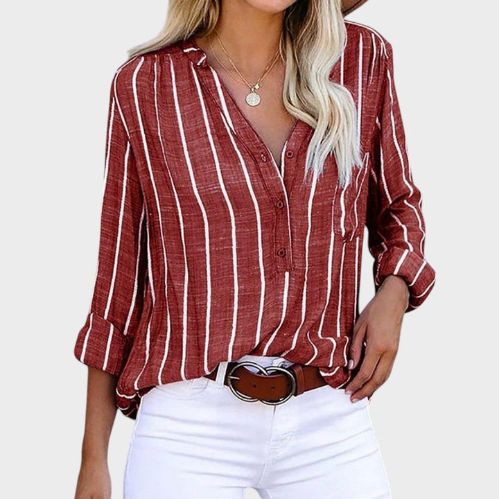 Carlota - Blusa artesanal a rayas