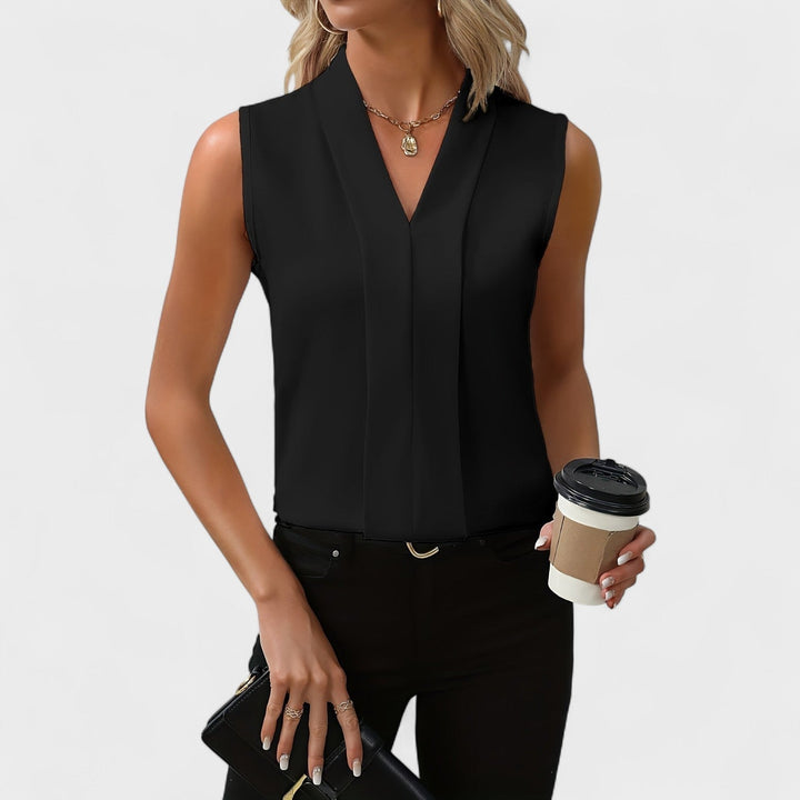 Gloria - Blusa sin mangas con escote en V