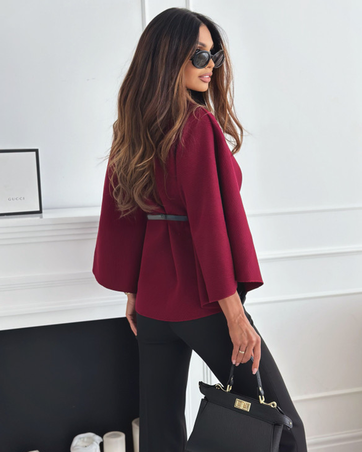 SERENA | CAPA MANTEL CON CINTURÓN