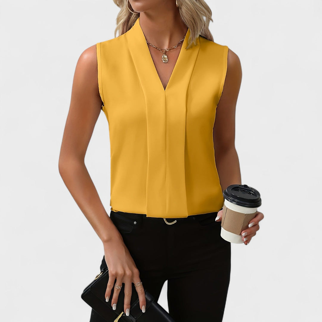Gloria - Blusa sin mangas con escote en V