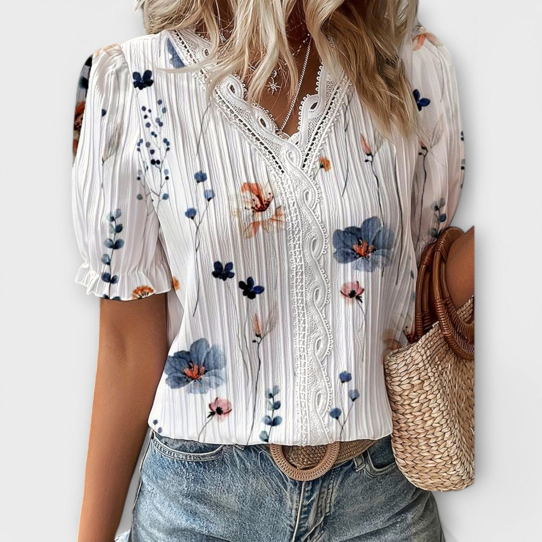 Olivia - Blusa elegante con un escote en V
