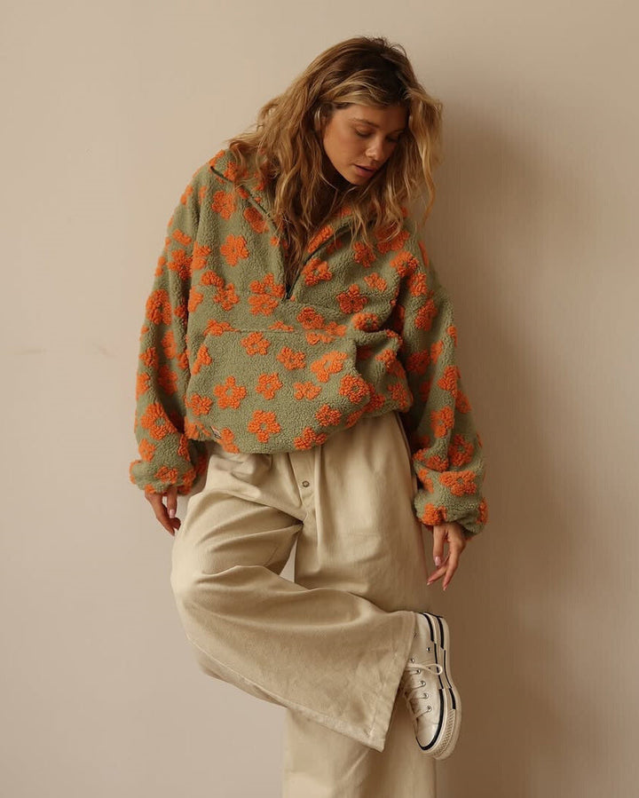 LUZ | CHAQUETA DE FORRO POLAR FLORES