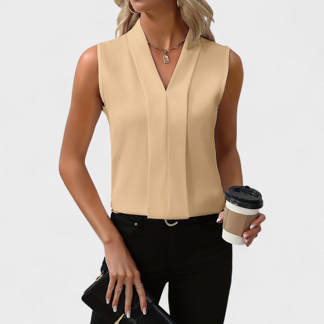 Gloria - Blusa sin mangas con escote en V