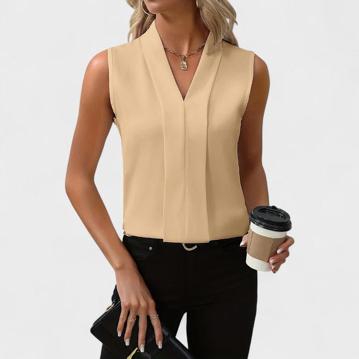 Gloria - Blusa sin mangas con escote en V
